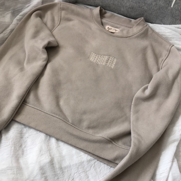 self love club beige tan sweatshirt - Picture 4 of 6